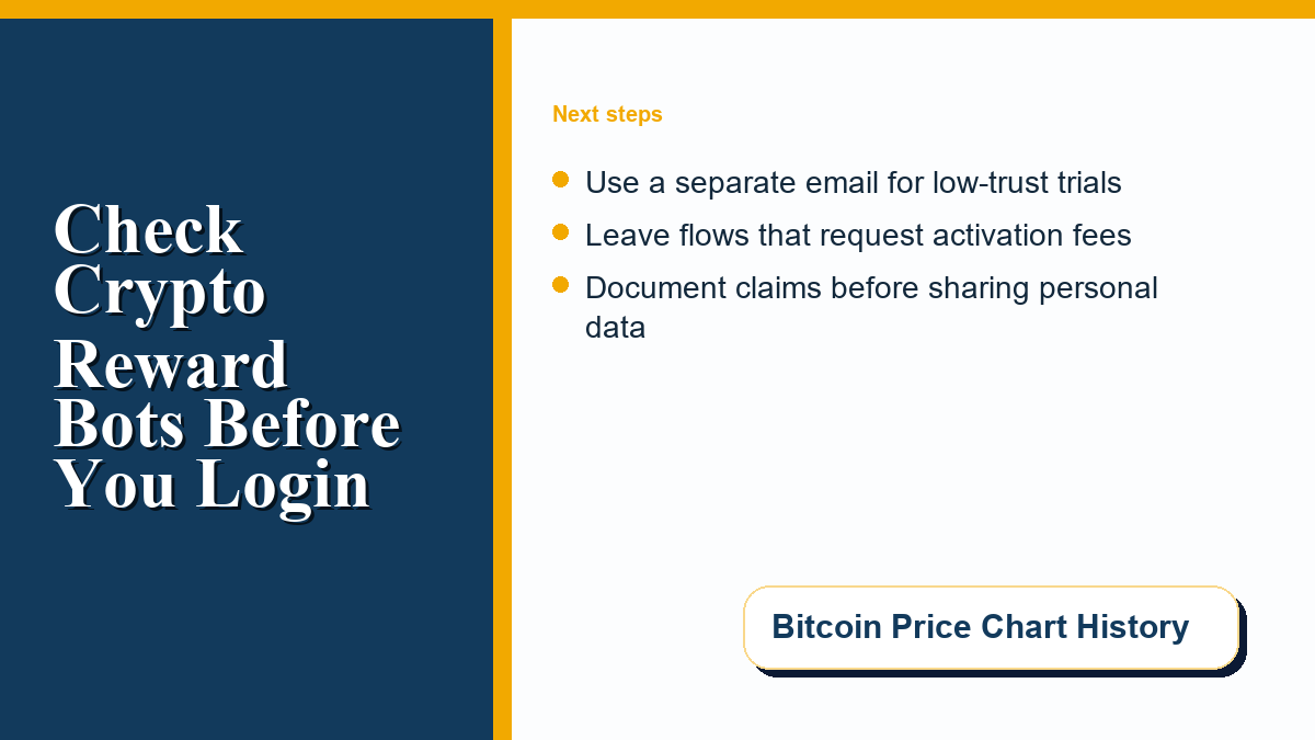 Checklist workflow for verifying crypto reward bots and chat apps