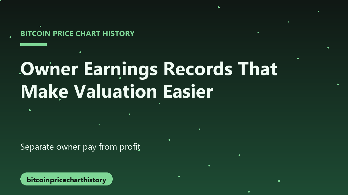 Owner earnings records prepared for business valuation