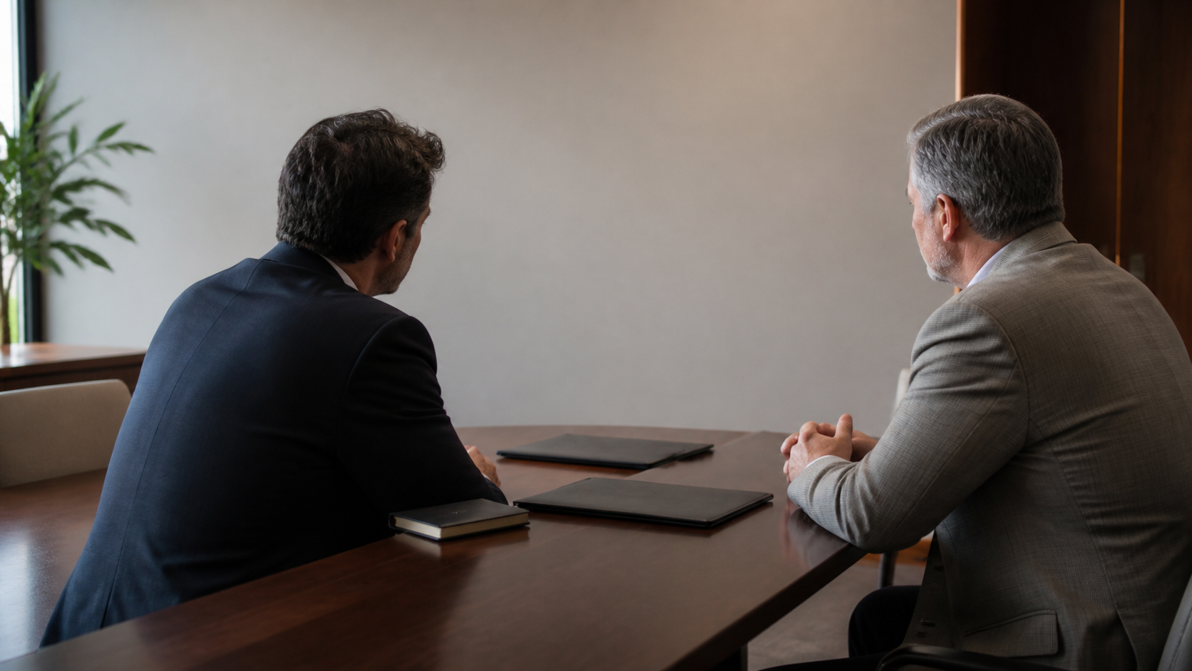 Business owner and adviser discussing a planned transition